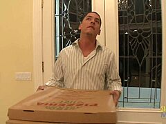 blonde slut paying for pizza with her tight pussy