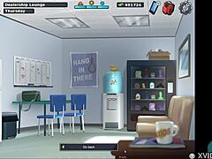 Hot brunette teen licks huge cock intensely in summertime saga