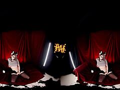 HelluvaBoss test video featuring big tits blonde in cosplay for VR.