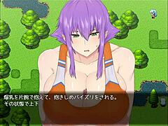 Succubus gives footjob in hentai game