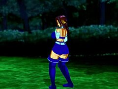 Starfire Gets Horny During Mission And Spied Masturbating