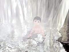 anime girl leo tries mixed bath in secret hot spring