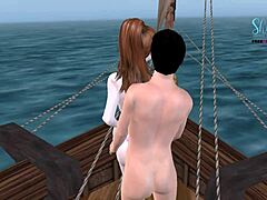 Cute couple fucks on pirate ship