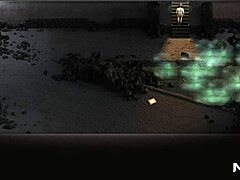 ebony girl stays with shaved pussy