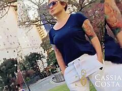 Blonde wife in group sex, sucking and getting fucked