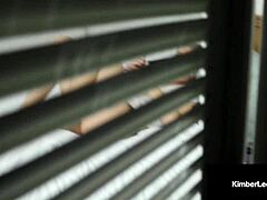 Young Kimber Lee Sucks Off Horny Peeping Tom in Public