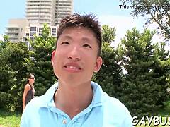 Blindfolded Stud Tricked Into Blowjob By Homosexual Hunk