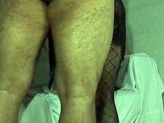 latina wife in red babydoll gets oral sex then rides cowgirl for orgasm in homemade video