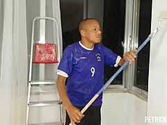 The gifted painter with 25cm cock gets blowjob and fucks big ass