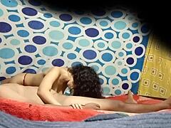 Hey, spying on busty Colombian teacher Alexia screaming in a miniskirt!