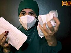 Latex gloves fetish unfolds in kinky play.