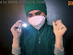 Latex gloves fetish unfolds in kinky play.