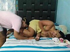 Why is my stepmom sniffing my underwear and touching her tits? I help by making her suck pussy!