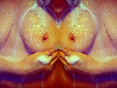 Milf’s erotic mirror reflection in steamy shower