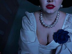 Lady Dimitrescu says, Will you fuck me in this cosplay?