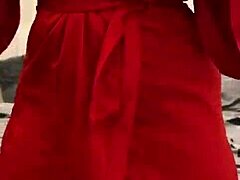 i see brunette in red lingerie playin with herself