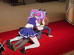 Playing Anime Game With Nobara In Futanari Jujutsu Hentai Lesbian Action