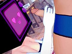 TV Woman in Tight USA Bikini Enjoys Wild Toilet Fun