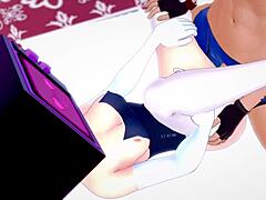 TV Woman in Tight USA Bikini Enjoys Wild Toilet Fun