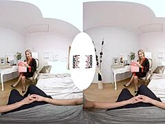 blonde with big tits gives taboo blowjob as a special gift in pov