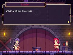 Scarlet maiden hentai game shows misty bound in redhead 3some with big tits!