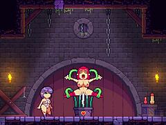 Scarlet maiden hentai game shows misty bound in redhead 3some with big tits!