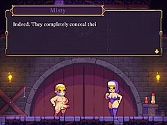 Scarlet maiden hentai game shows misty bound in redhead 3some with big tits!