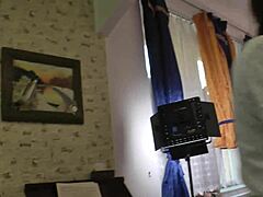 Softcore solo in tiny thong under skirt