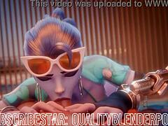 Widow deepthroats cock on the beach with big tits and ass