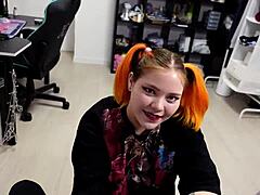 Curious about a steamy homemade blowjob from a cute redhead teen?