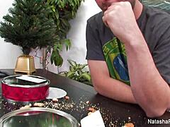 natasha nice gets down for a steamy xmas bang in the office.