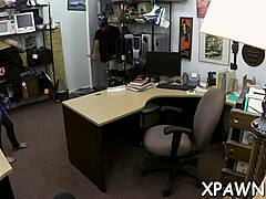 valuable tight body is getting bare in reality video in shop