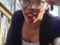 messy outdoor ass fucking with ebony babe 😩