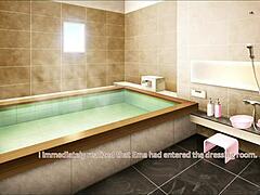 双性动漫女孩在女同本子淋浴游戏中亲吻和沐浴