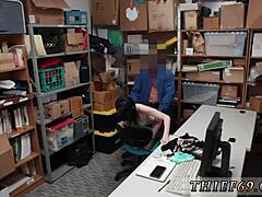 Police woman in uniform self-bonds after discovering motives in hardcore scene