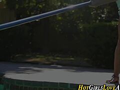 Teen lesbian explores first-time fingering fun