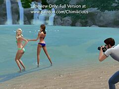 lucky cameraman scores threesome with blonde super models