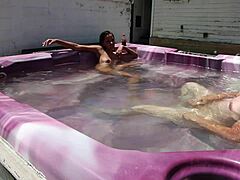 Skinny Dayanara sizzles in hot tub for steamy action