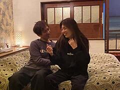 Japanese Wife in Halloween Costume Sucks and Gets Raw Creampie