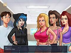 Blonde ass in erotic Summertime Saga 98 anime game