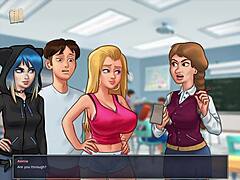 Blonde ass in erotic Summertime Saga 98 anime game