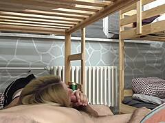 Hot Babe Sugar Lya Gives Footjob in Dorm