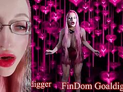 Goddess in glasses gives face joi instructions