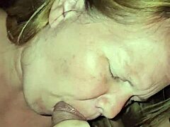 slobbing on cock with cum dripping from mouth