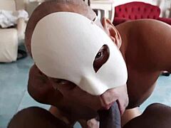 The mature gay man enjoys black rods with blowjob and masturbation