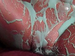Oily wife spreads wide for messy fucking
