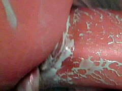 Oily wife spreads wide for messy fucking