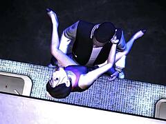 Luis fucks Asian babe Kay Hartman in club bathroom!