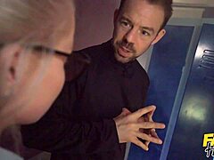 sweet teen rides massive cock in fake hostel 😈