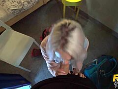 sweet teen rides massive cock in fake hostel 😈